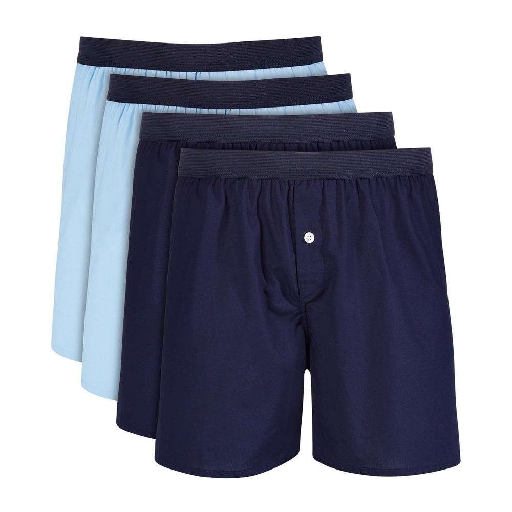Club Room Woven Boxer Shorts Mens Small Navy 4-Pack Cotton Underwear NWT‎
